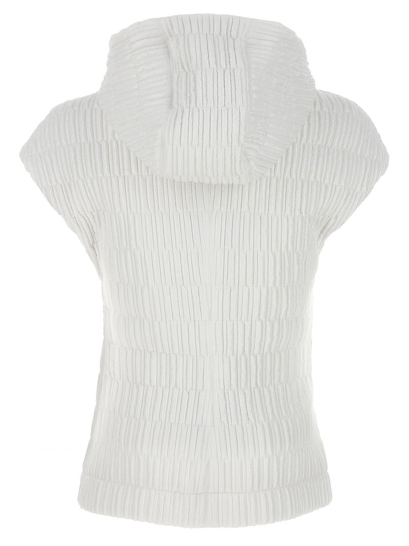Ferragamo White Polyamide Sleeveless Jacket