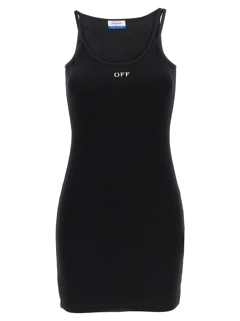 Off-White Black Cotton Short Dress