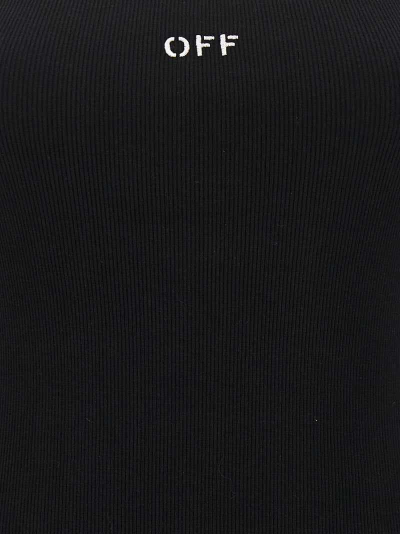 Off-White Black Cotton Short Dress