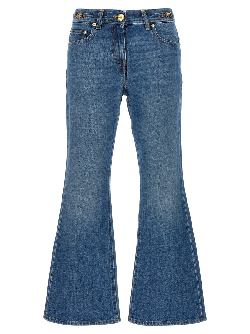 Versace Blue Cotton Flared Jeans