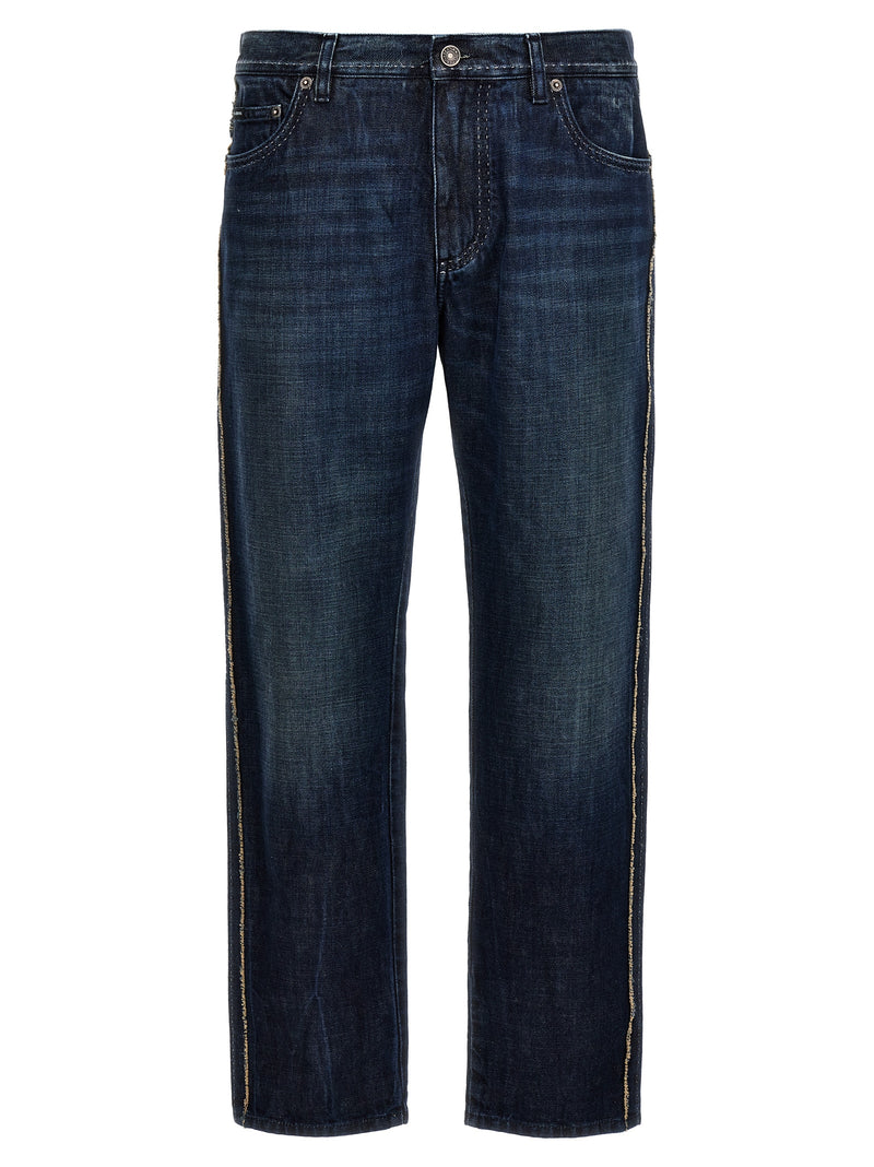 Dolce & Gabbana Blue Cotton Skinny Jeans