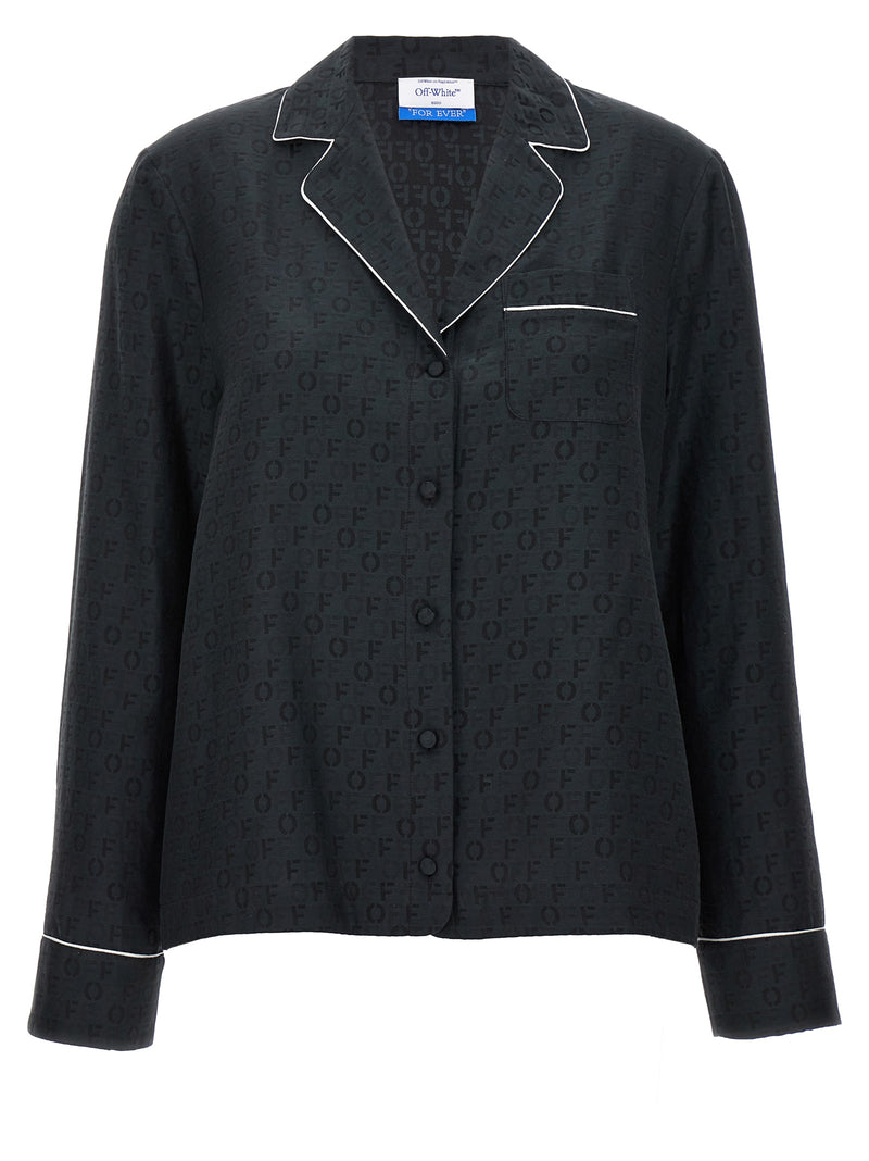 Off-White Black Silk Blouse