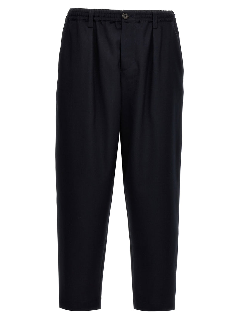 Marni Blue Virgin Wool Cropped Pants