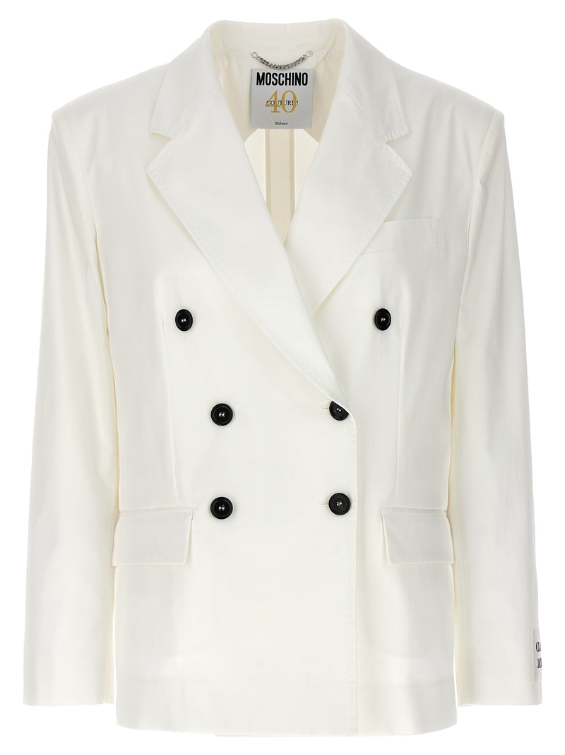 Moschino White Cotton Blazer