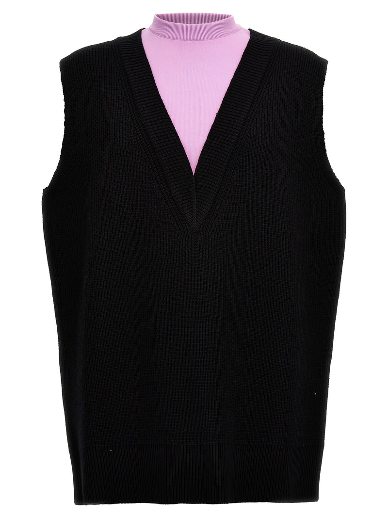 Jil Sander Multicolor Wool Sleeveles Sweater