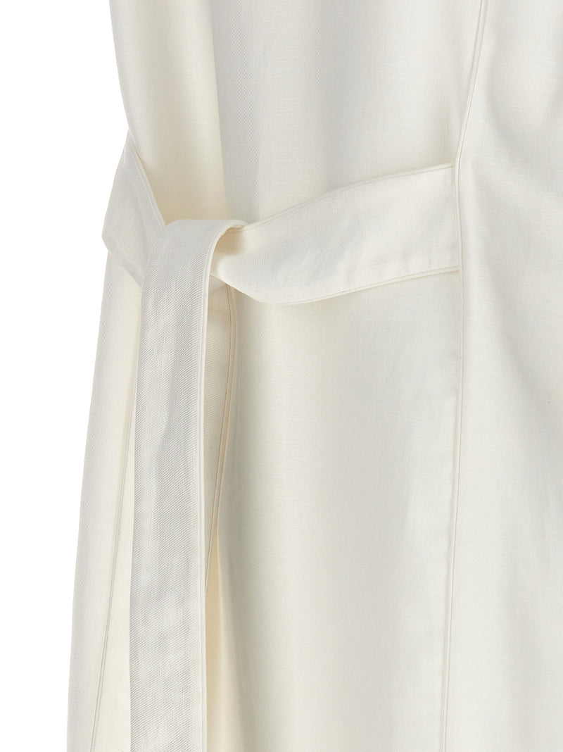 Max Mara White Flax Sleeveless Jacket