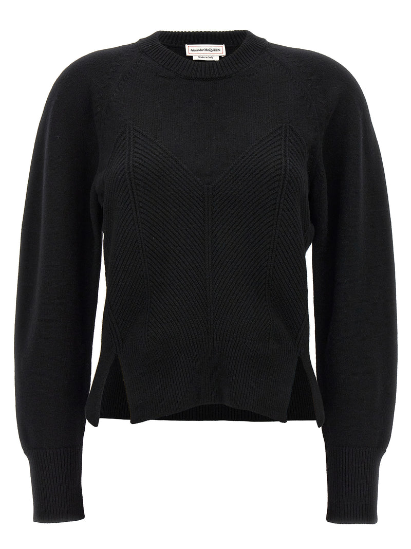 Alexander McQueen Black Wool Cardigan