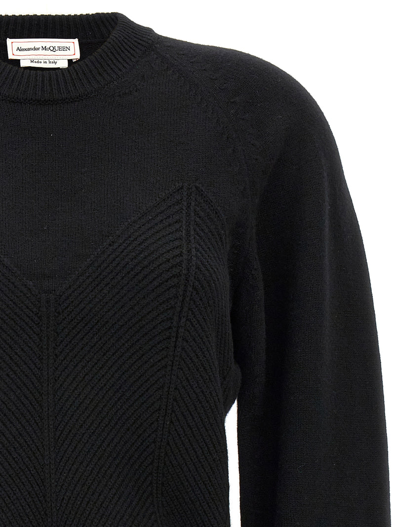 Alexander McQueen Black Wool Cardigan