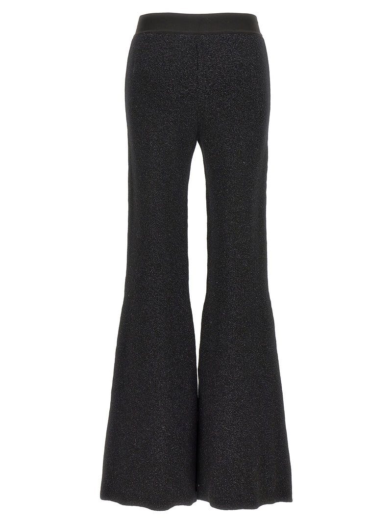 Palm Angels Black Viscose Flared Pants