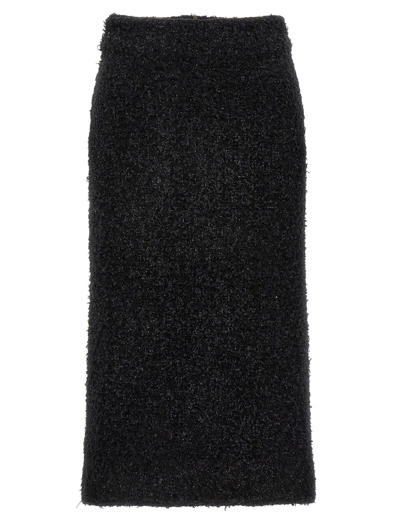 Balenciaga Black Cotton Midi Skirt