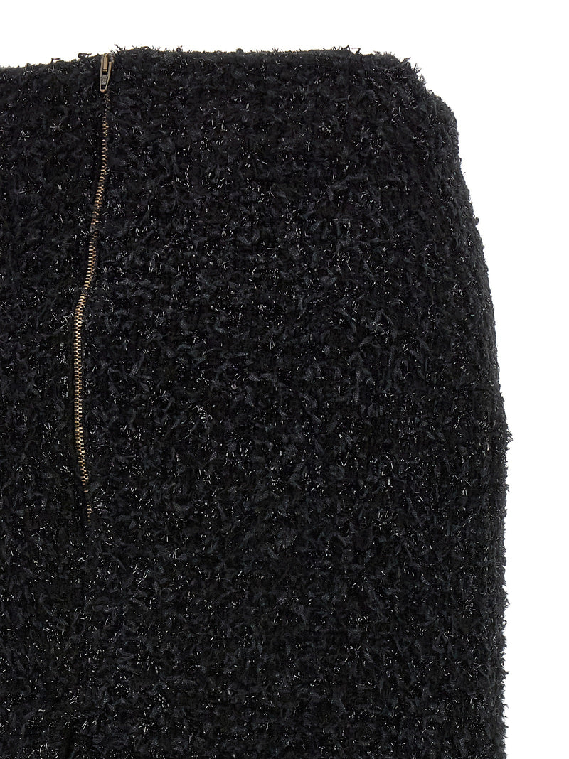 Balenciaga Black Cotton Midi Skirt