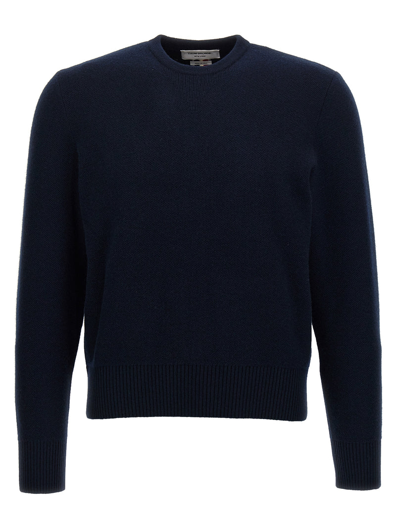 Cardigan blu in lana vergine Thom Browne