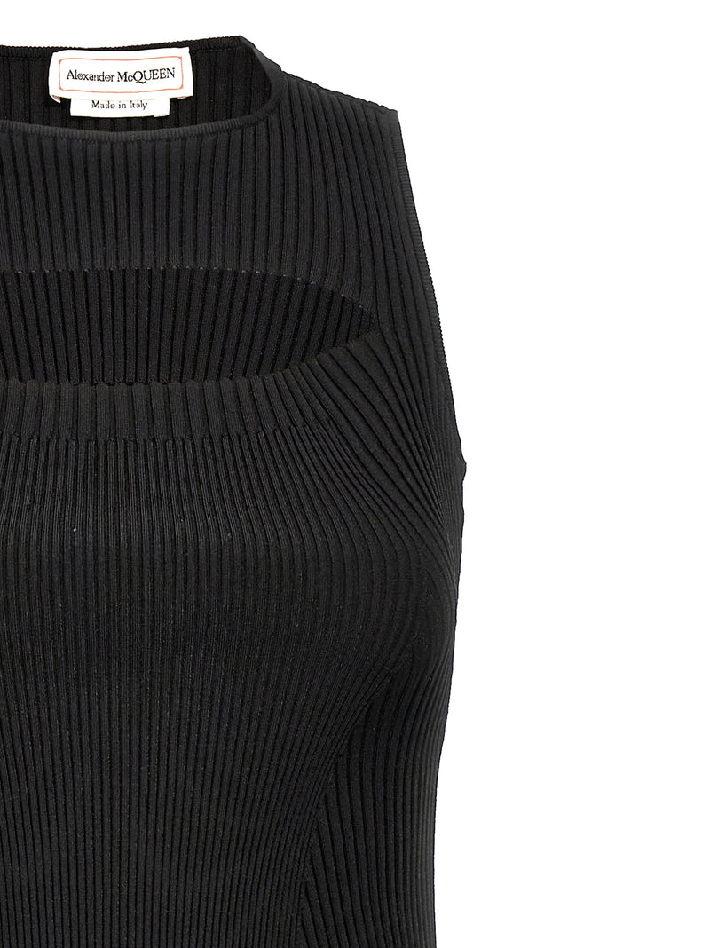 Alexander McQueen Black Viscose Midi Dress