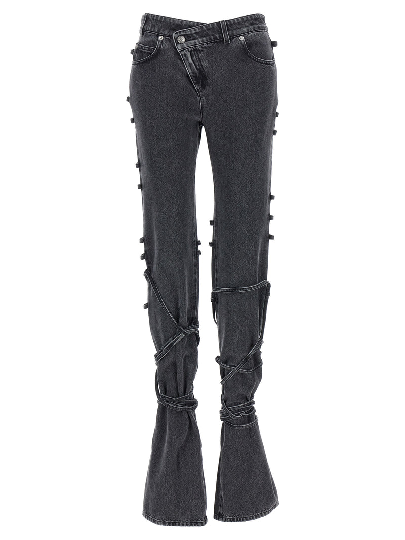 Alexander McQueen Black Cotton Flared Jeans