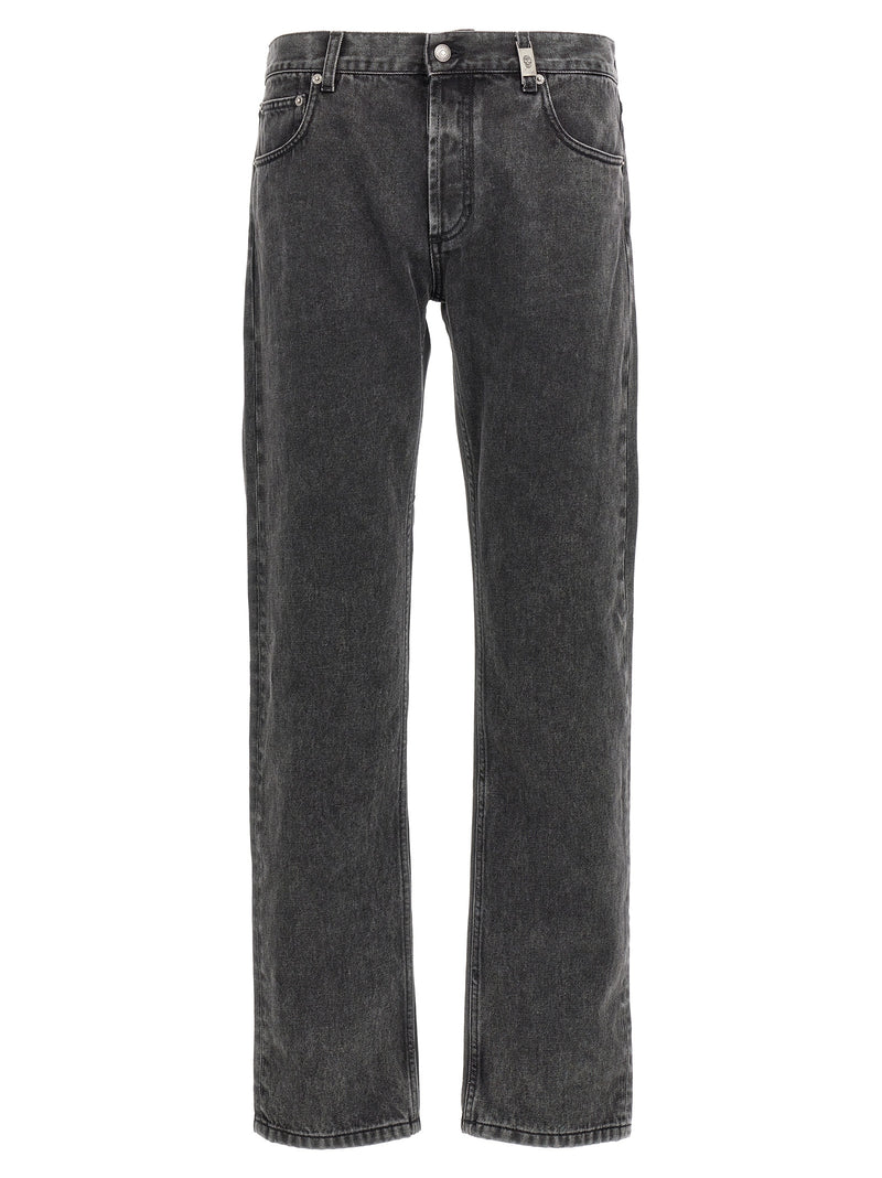 Alexander McQueen Black Cotton Straight-Leg Jeans
