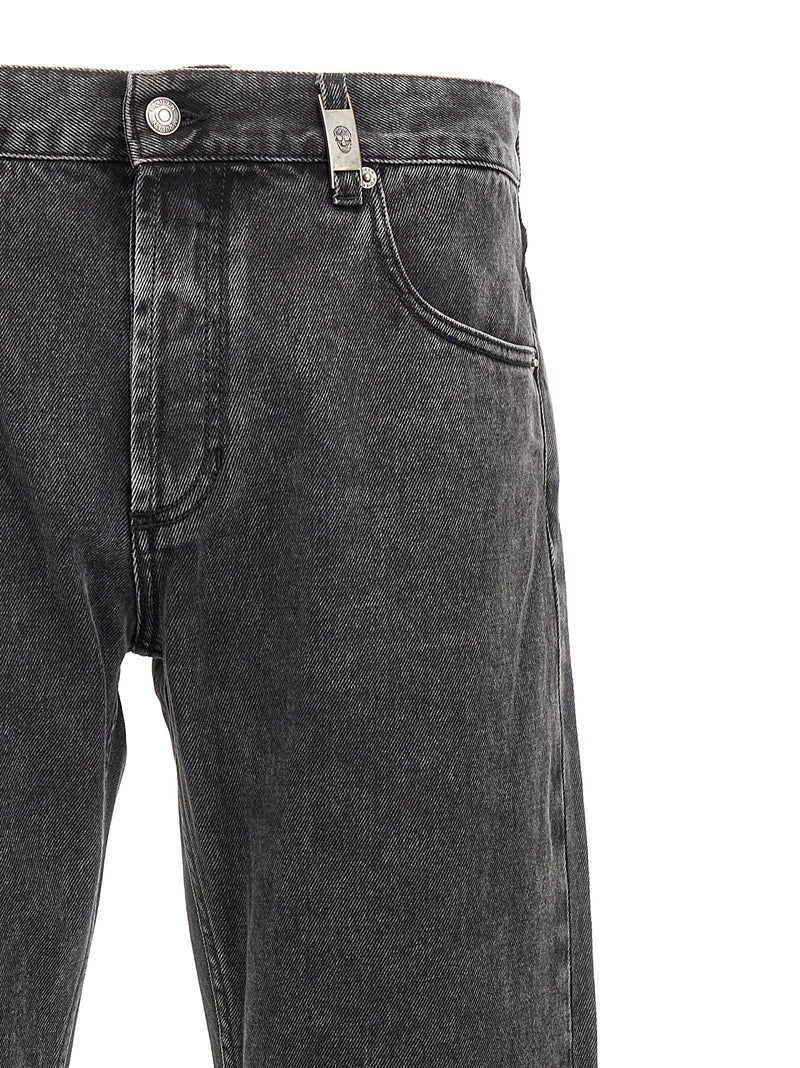 Alexander McQueen Black Cotton Straight-Leg Jeans