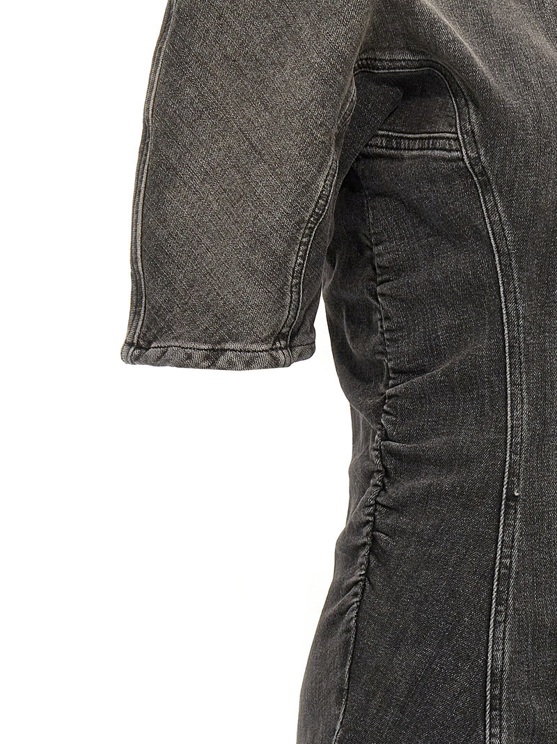 Ganni Black Cotton Short Dress