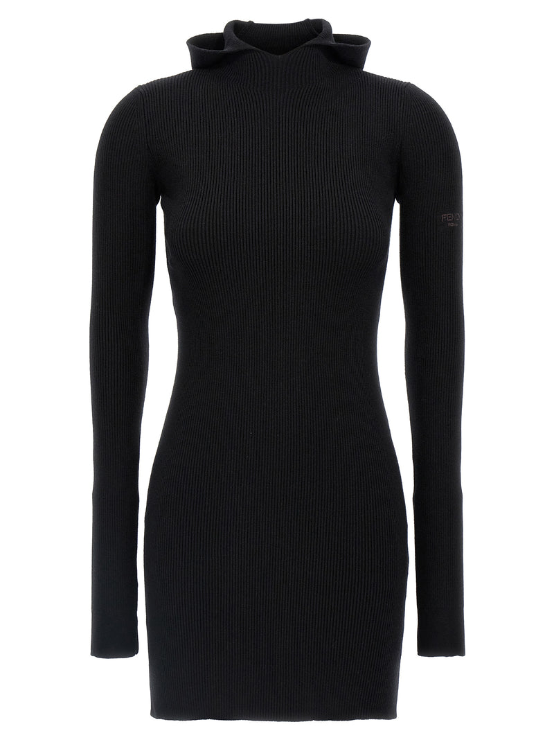 Fendi Black Wool Short Dress