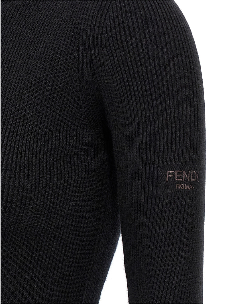 Fendi Black Wool Short Dress