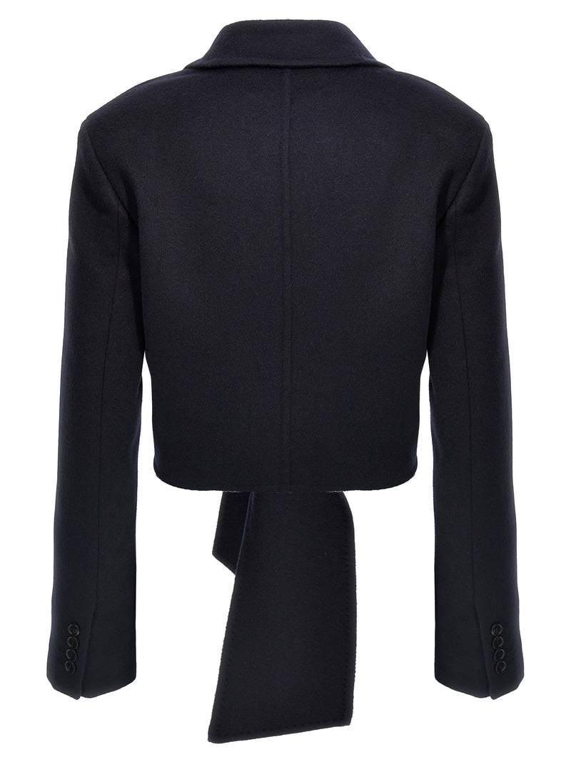 Max Mara Blue Wool Full-Length Jacket