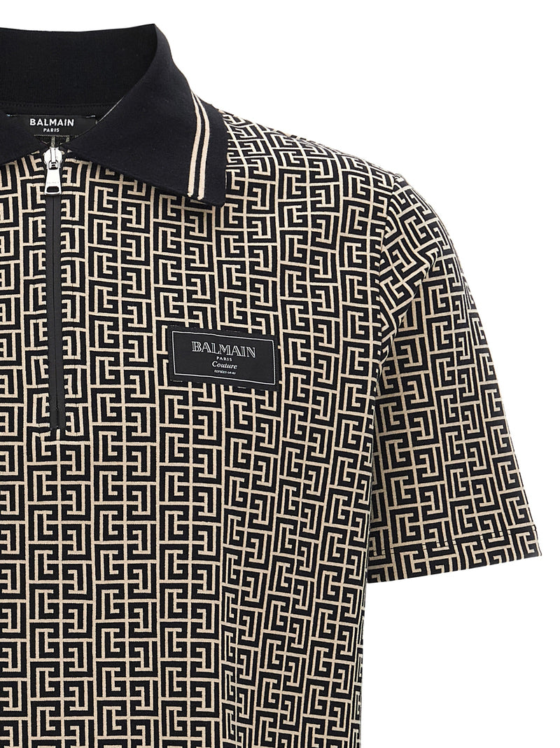 Balmain Bicolor Cotton Polo Shirt