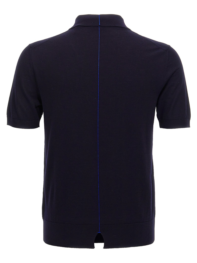 Burberry Blue Wool Polo Shirt