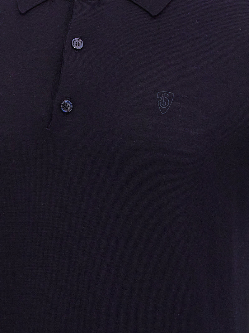 Burberry Blue Wool Polo Shirt