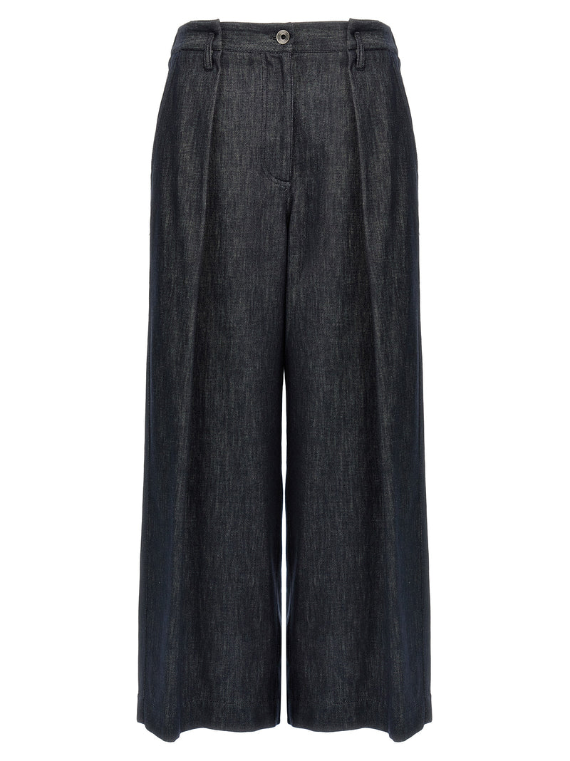 Brunello Cucinelli Blue Cotton Casual Pants