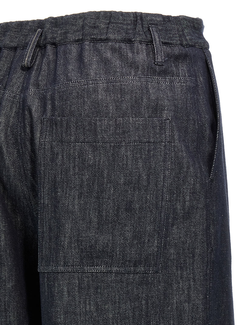 Brunello Cucinelli Blue Cotton Casual Pants