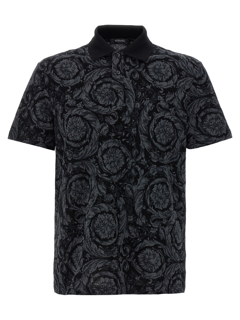 Versace Gray Cotton Polo Shirt