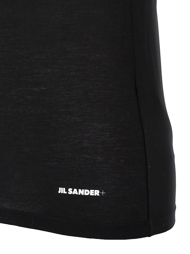 Jil Sander Black Cotton Sleeveles T-Shirt