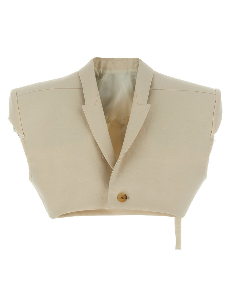 Rick Owens Beige Cotton Sleeveless Jacket