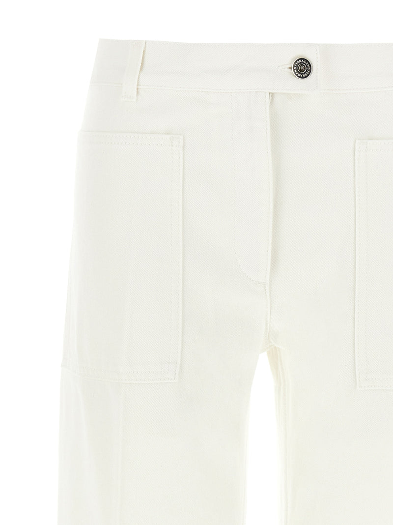 Ferragamo White Cotton Straight-Leg Jeans