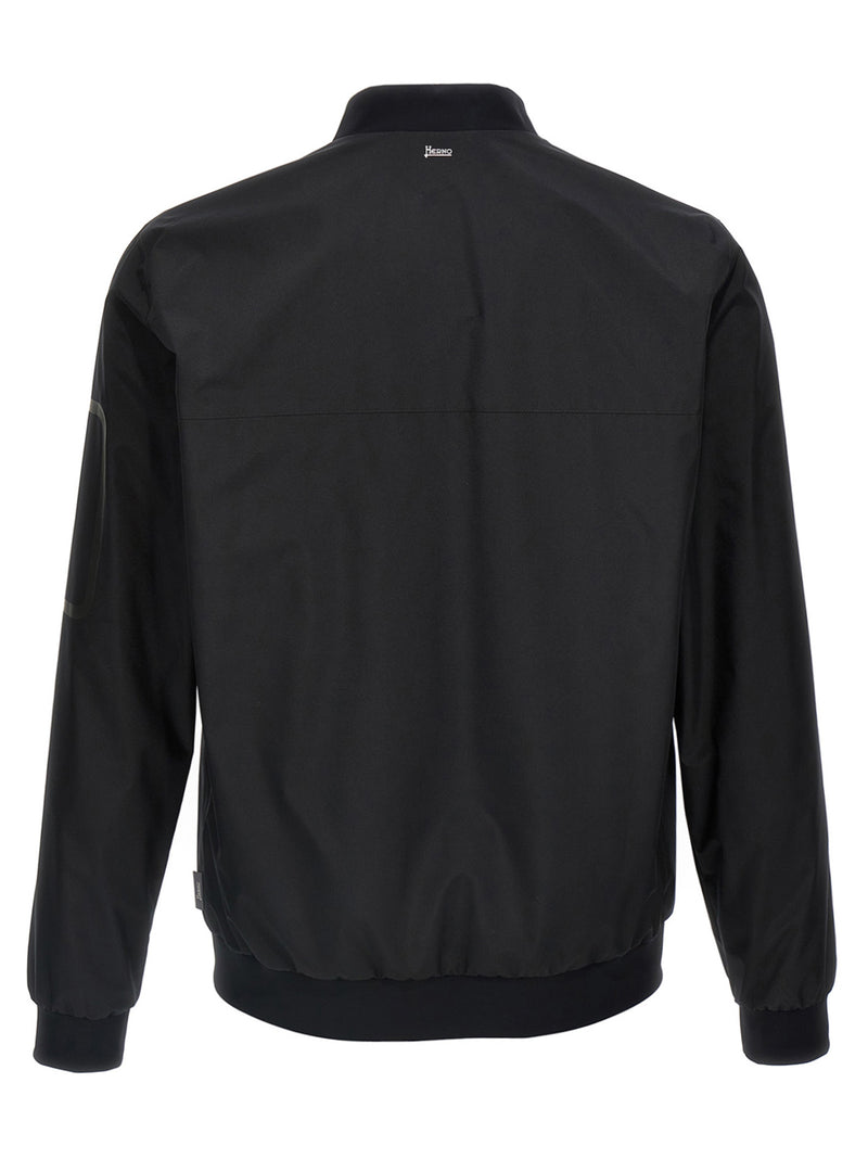 Herno Black Polyester Bomber