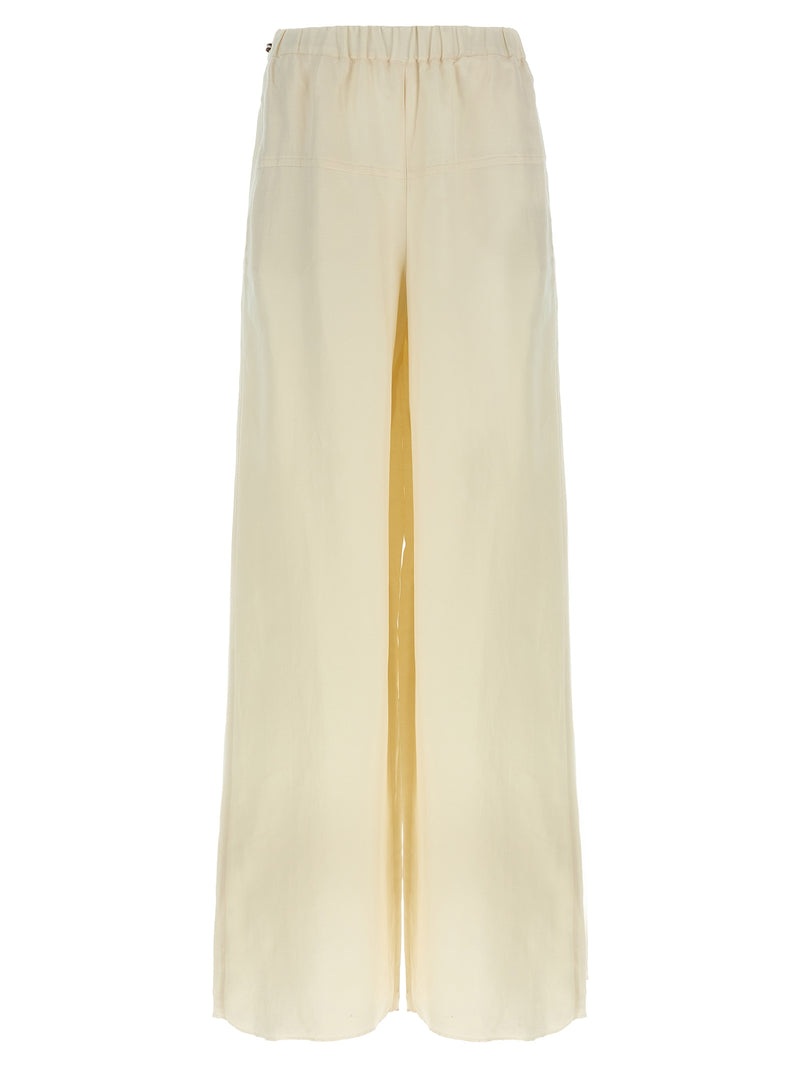 Max Mara White Flax Casual Pants