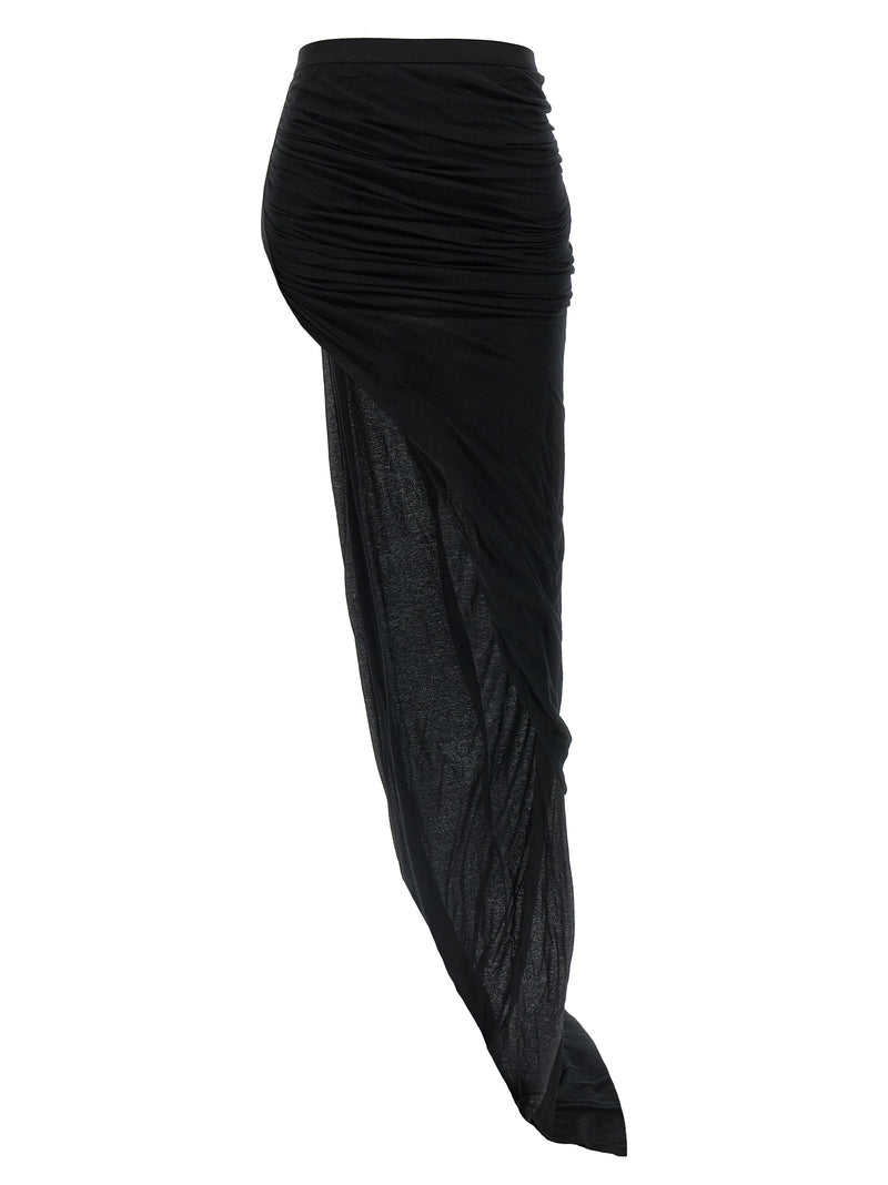 Rick Owens Black Cotton Mini Skirt