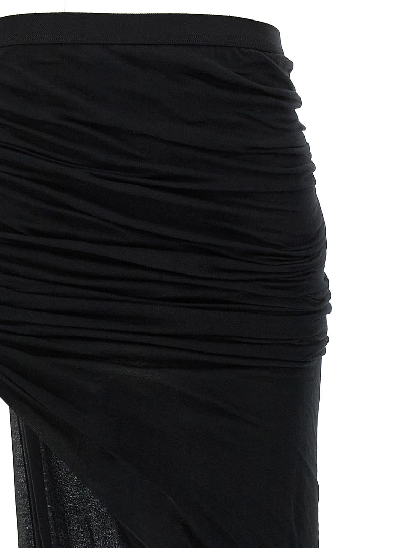 Rick Owens Black Cotton Mini Skirt