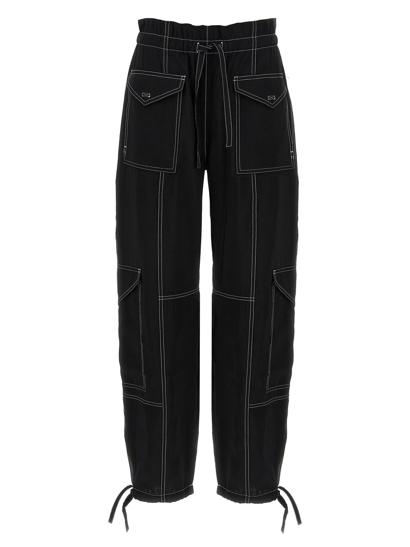 Ganni Black Viscose Casual Pants