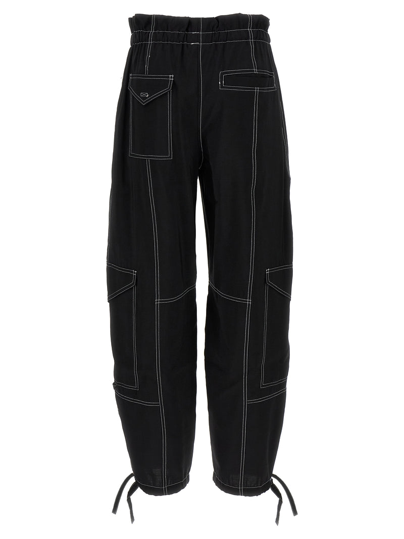 Ganni Black Viscose Casual Pants