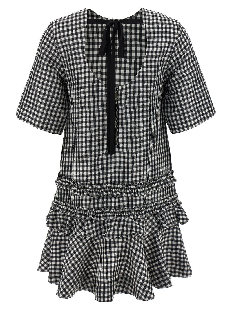 Ganni Bicolor Polyester Short Dress