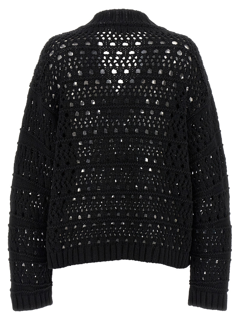 Ganni Black Cotton Cardigan