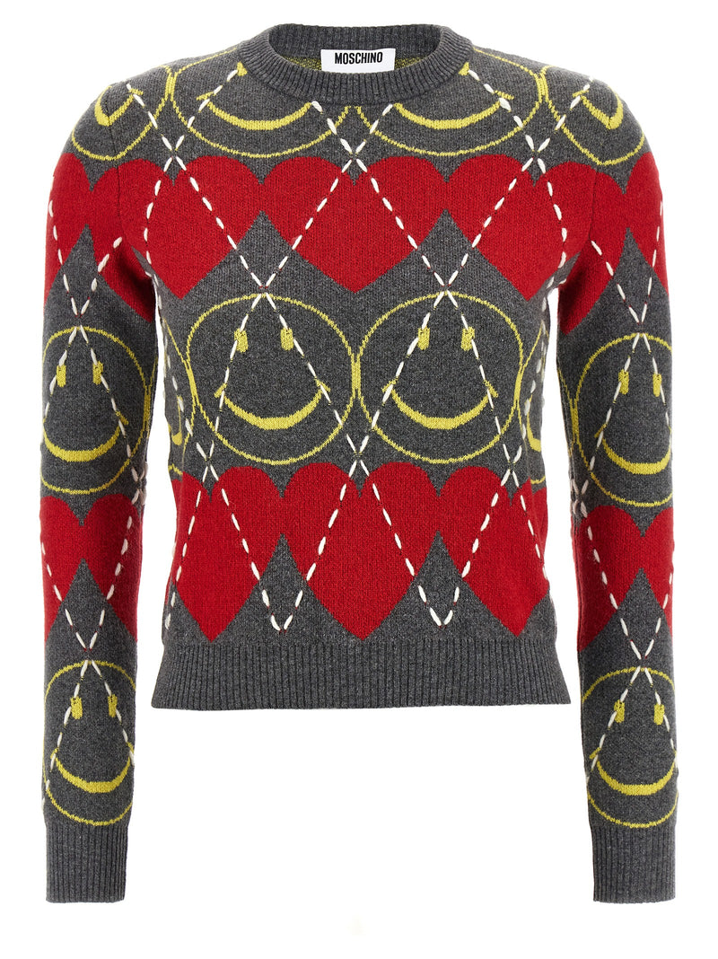 Moschino Multicolor Wool Cardigan