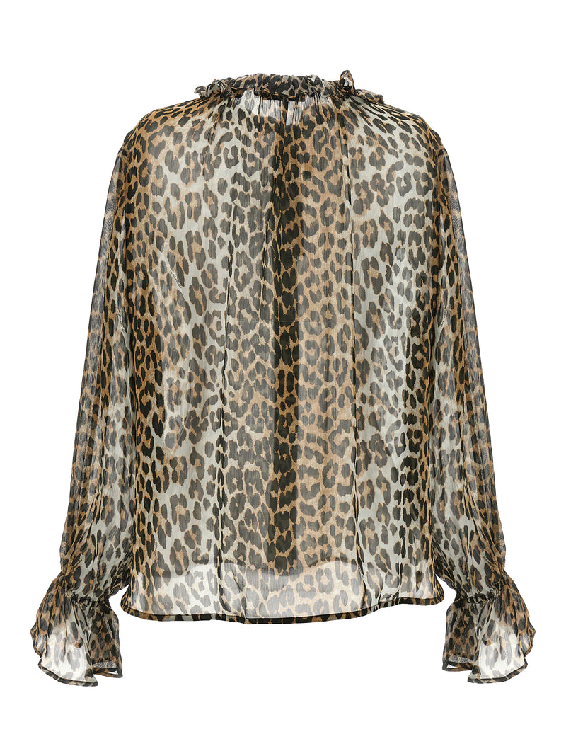 Ganni Brown Viscose Blouse