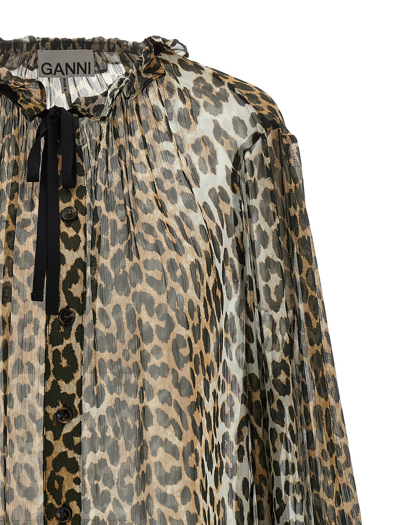 Ganni Brown Viscose Blouse