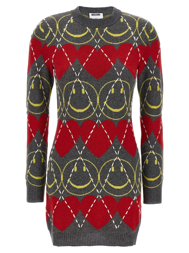 Moschino Multicolor Wool Short Dress