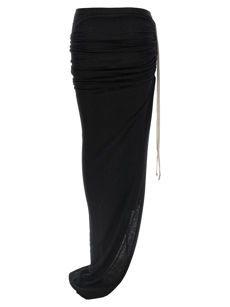 Rick Owens Black Wool Mini Skirt