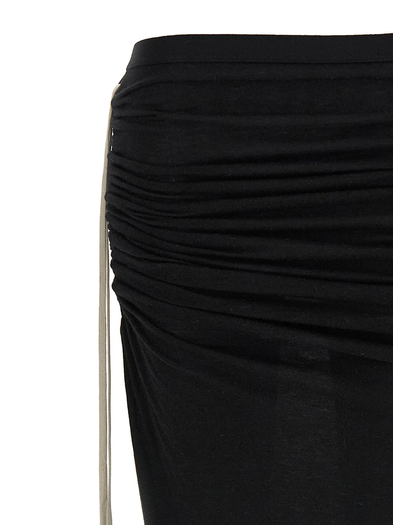 Rick Owens Black Wool Mini Skirt
