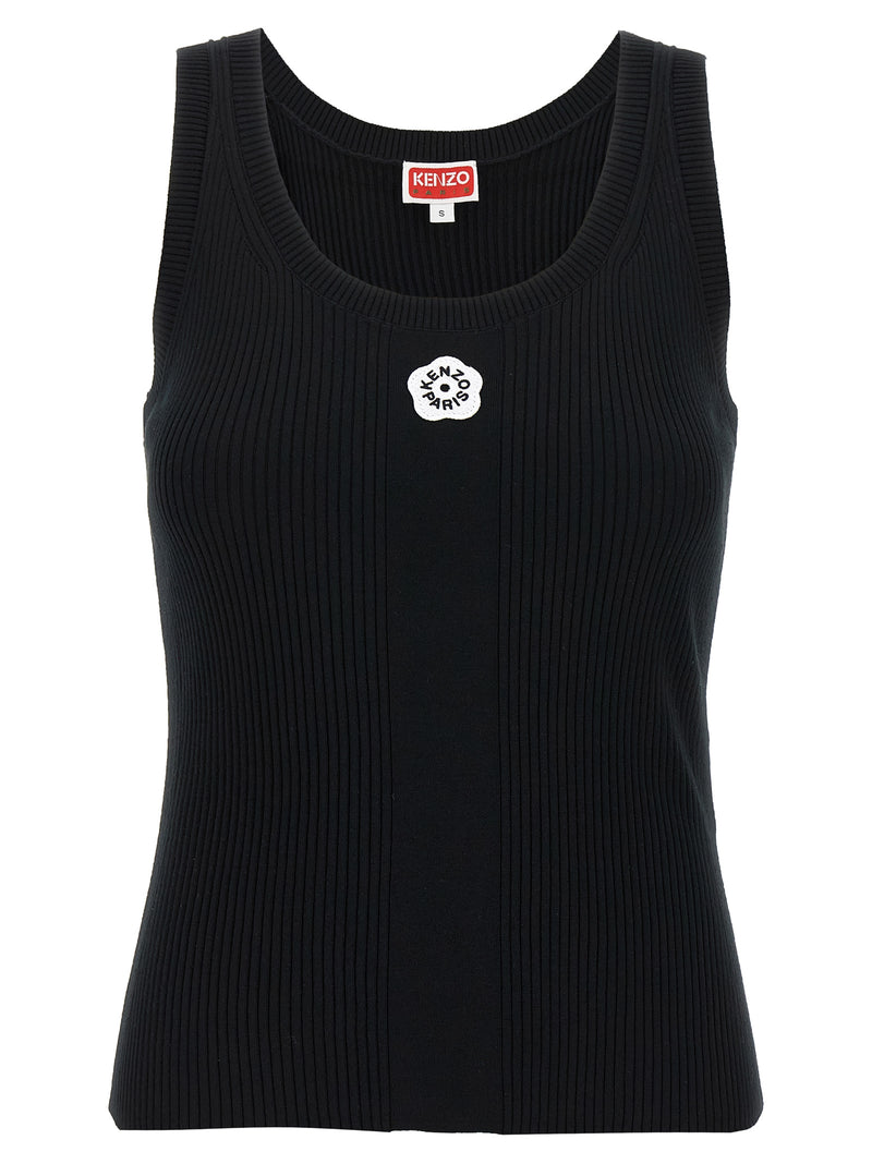Kenzo Black Viscose Sleeveles T-Shirt