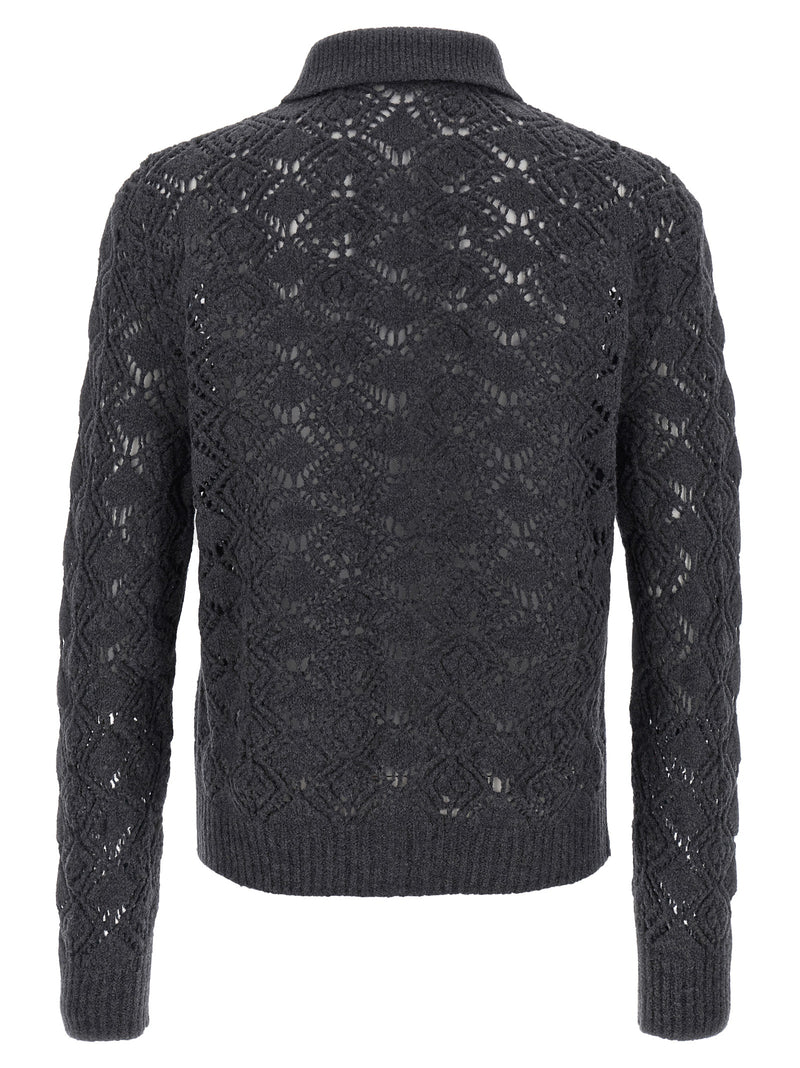 Jil Sander Gray Virgin Wool Cardigan