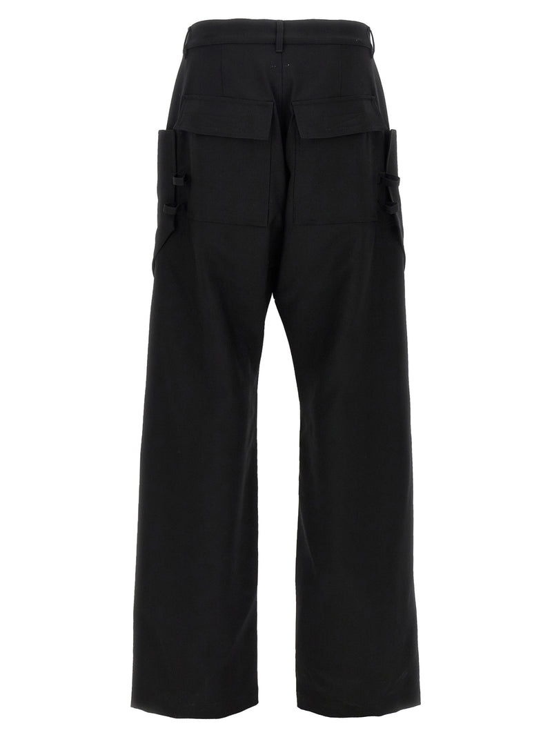 Rick Owens Black Virgin Wool Cargo Pants